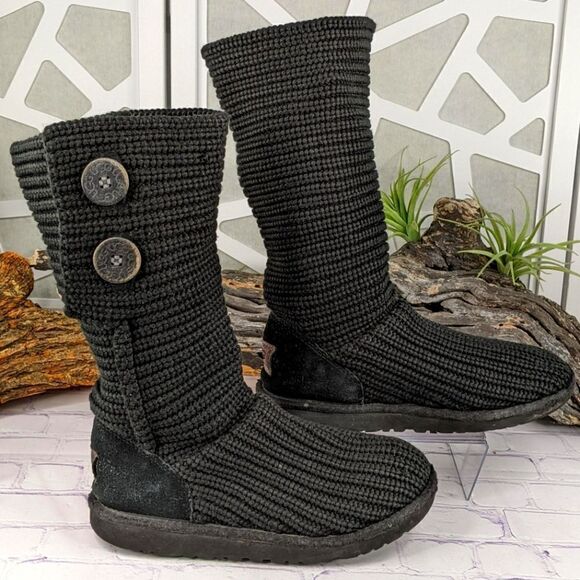 UGG® Classic Cardy Button Detailed Knit Boots - Picture 1 of 11